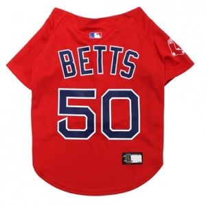 Mookie Betts #50 Red Sox MLBPA Red Dog Jersey